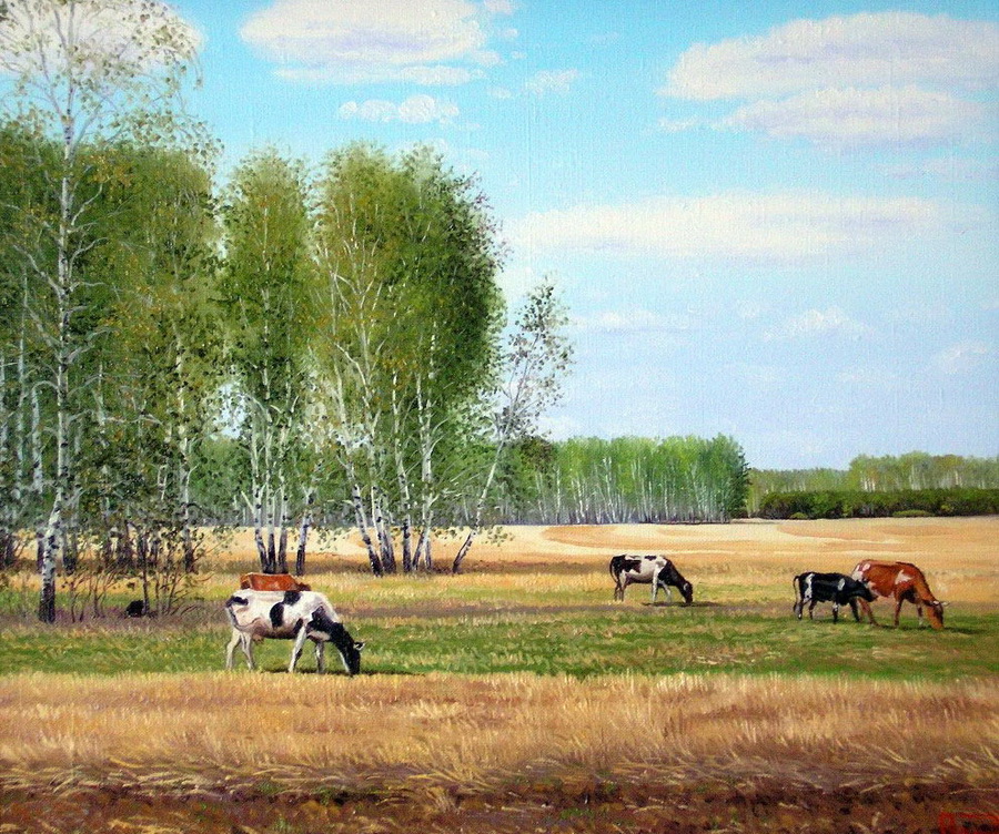 Картина репина поле